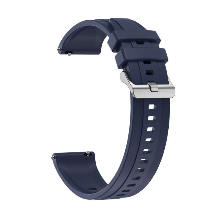 For Huawei Watch GT2 Pro / GT 2e / GT2 46mm Tire Pattern Silver Buckle Silicone Watch Band(Midnig...