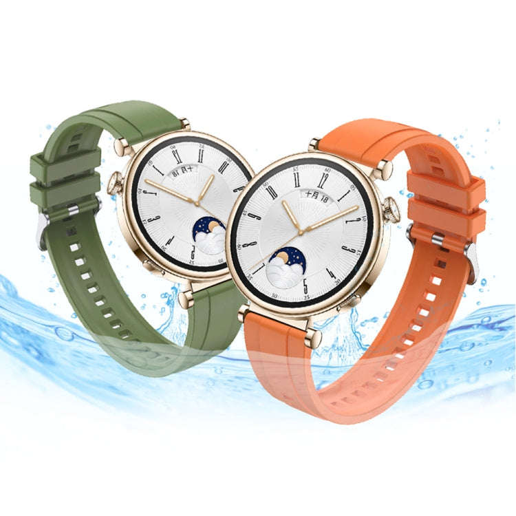 For Huawei Watch GT2 Pro / GT 2e / GT2 46mm Tire Pattern Silver Buckle Silicone Watch Band(Yellow)