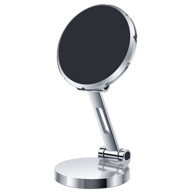 G158 360-Degree Rotating Metal Phone Stand Dashboard Folding Magnetic Car Mount(Silver)