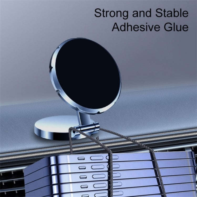 G158 360-Degree Rotating Metal Phone Stand Dashboard Folding Magnetic Car Mount(Silver)