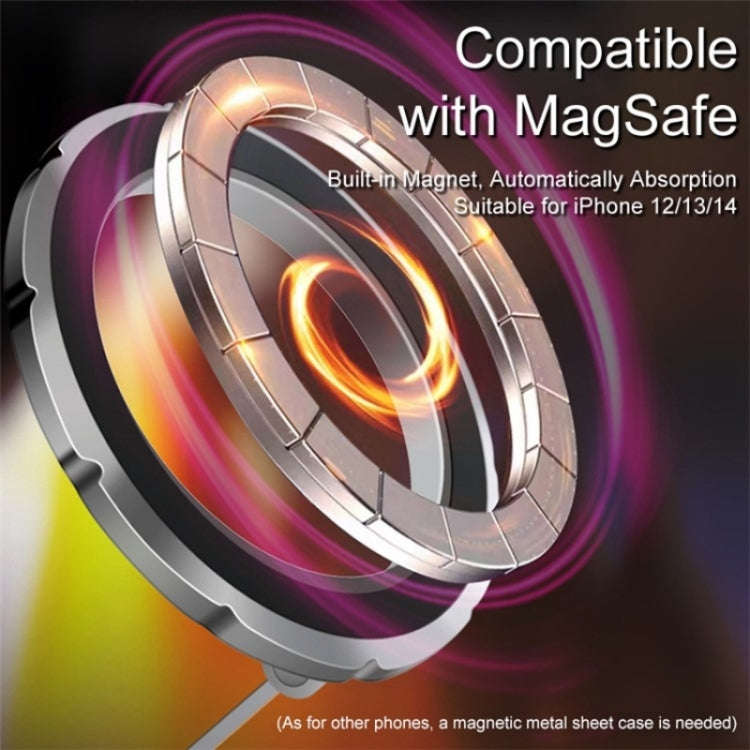 G118 1080-Degree Rotating Folding Magnetic Phone Holder Dashboard Suction Cup Car Mount(Silver)