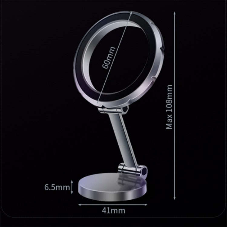 G118 1080-Degree Rotating Folding Magnetic Phone Holder Dashboard Suction Cup Car Mount(Silver)
