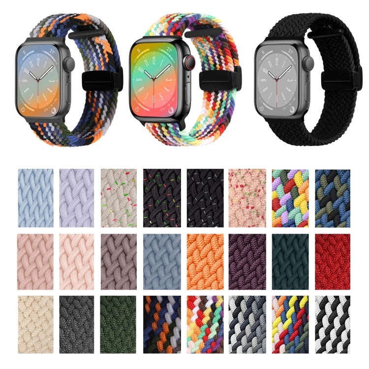 For Apple Watch Series 6 44mm Nylon Woven Magnetic Fold Buckle Watch Band(Misty Blue)