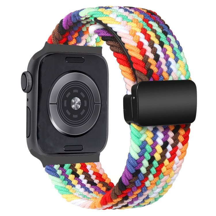For Apple Watch Series 6 44mm Nylon Woven Magnetic Fold Buckle Watch Band(Misty Blue)