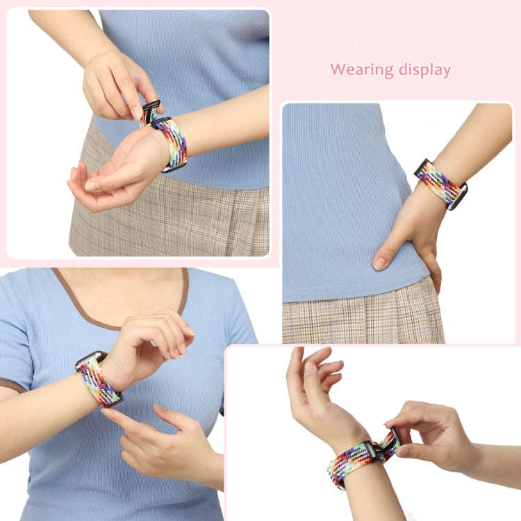 For Apple Watch Series 6 44mm Nylon Woven Magnetic Fold Buckle Watch Band(Misty Blue)