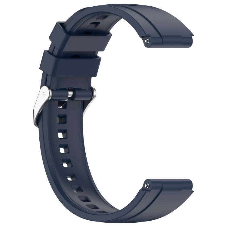For Huawei Watch GT4 41mm Official Steps Style Silver Buckle Silicone Watch Band(Midnight)