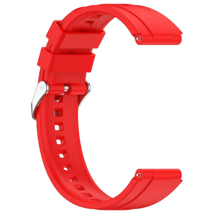 For Huawei Watch GT4 41mm Official Steps Style Silver Buckle Silicone Watch Band(Red)