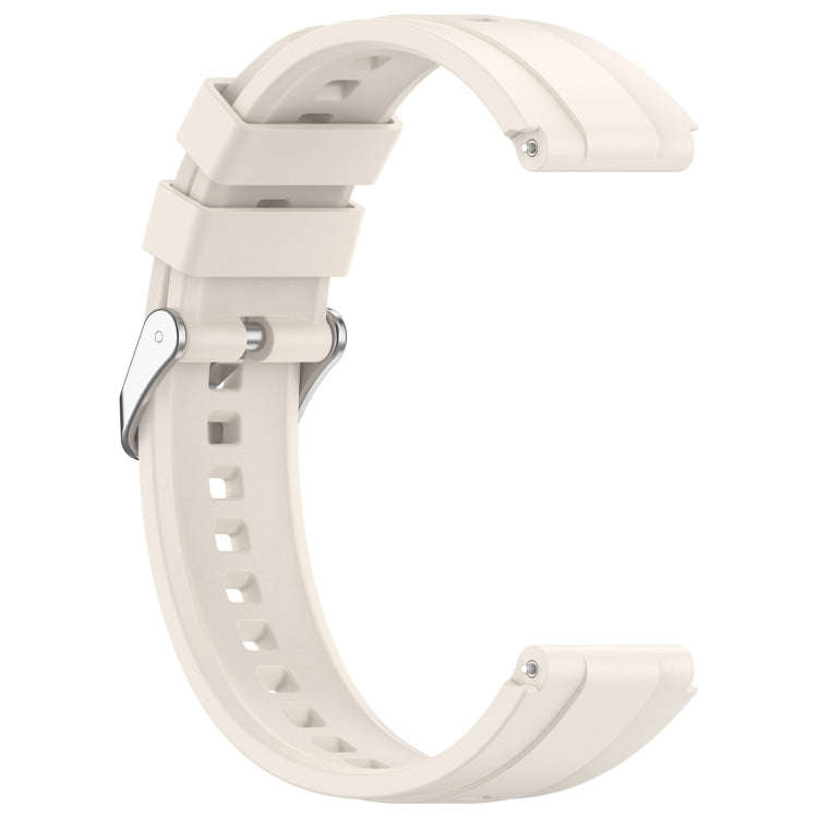 For Huawei Watch GT4 41mm Official Steps Style Silver Buckle Silicone Watch Band(Starlight Color)