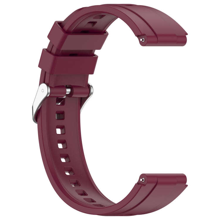 For Huawei Watch GT4 41mm Official Steps Style Silver Buckle Silicone Watch Band(Wine Red)
