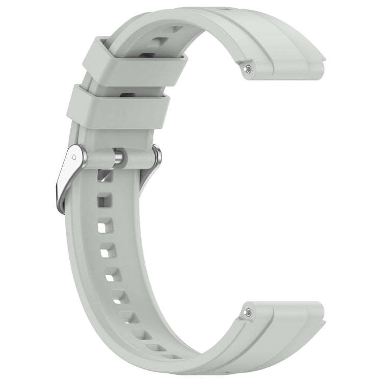 For Huawei Watch GT4 41mm Official Steps Style Silver Buckle Silicone Watch Band(Gray)