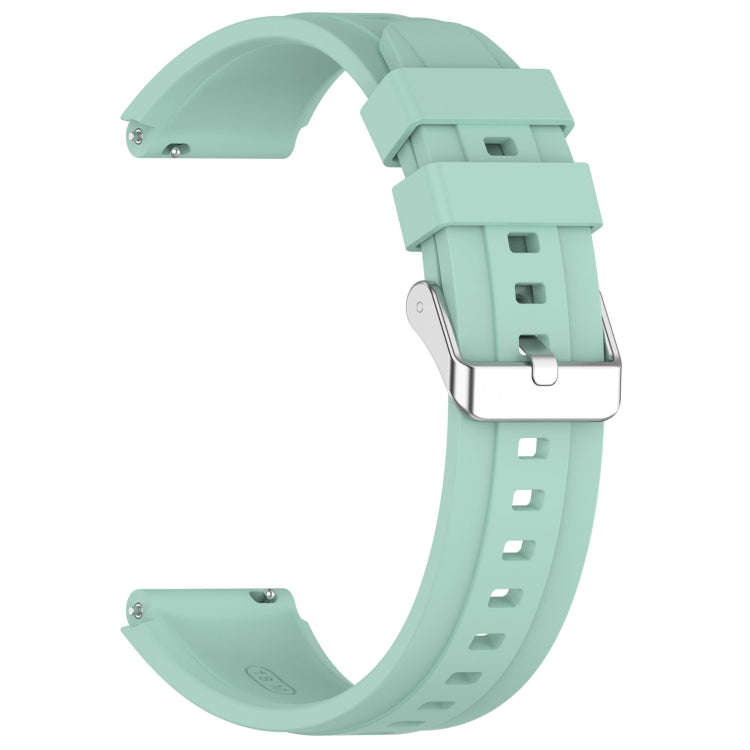 For Huawei Watch GT4 41mm Official Steps Style Silver Buckle Silicone Watch Band(Green)