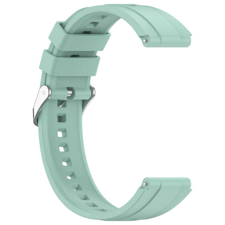 For Huawei Watch GT4 41mm Official Steps Style Silver Buckle Silicone Watch Band(Green)