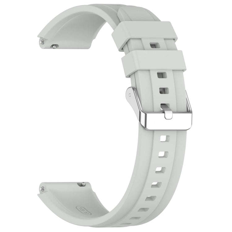 For Huawei Watch GT4 46mm Official Steps Style Silver Buckle Silicone Watch Band(Gray)
