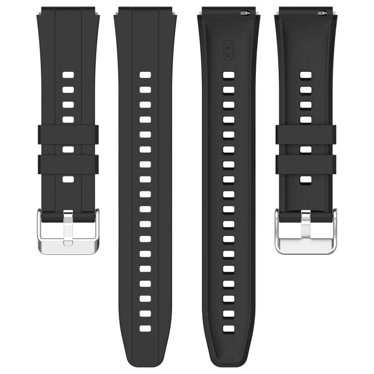 For Huawei Watch GT4 41mm Official Steps Style Silver Buckle Silicone Watch Band(White)