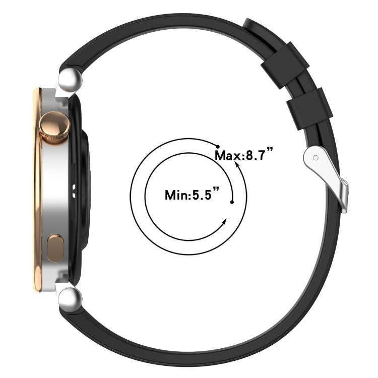 For Huawei Watch GT4 41mm Official Steps Style Silver Buckle Silicone Watch Band(White)