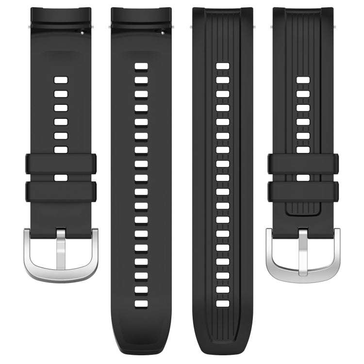 For Amazfit Balance A2286 Vertical Texture Silicone Watch Band(Black)