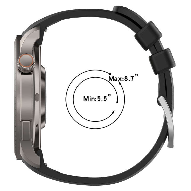 For Amazfit Balance A2286 Vertical Texture Silicone Watch Band(Black)