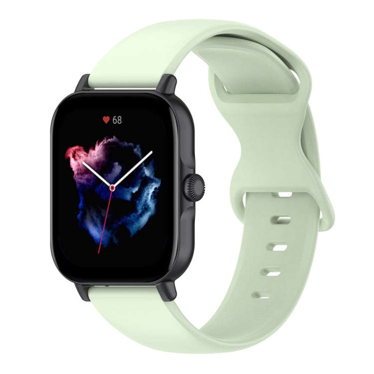 For Amazfit Active L Butterfly 8-shaped Buckle Silicone Watch Band(Green)