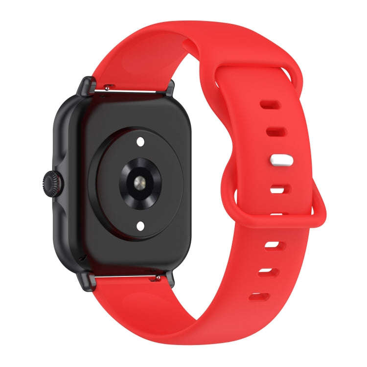 For Amazfit Active L Butterfly 8-shaped Buckle Silicone Watch Band(Red)
