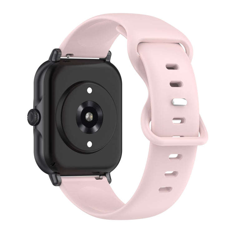 For Amazfit Active L Butterfly 8-shaped Buckle Silicone Watch Band(Rose Pink)