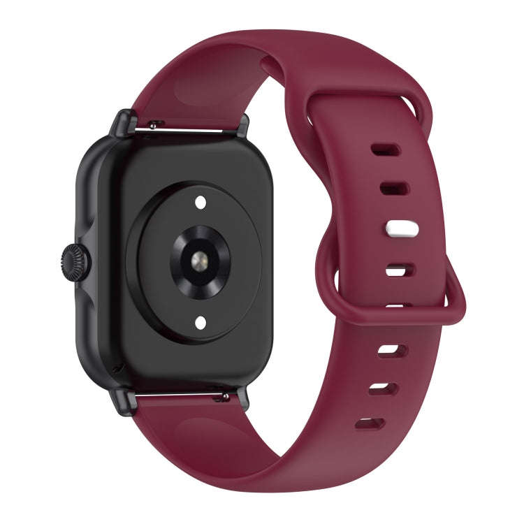 For Amazfit Active L Butterfly 8-shaped Buckle Silicone Watch Band(Wine)
