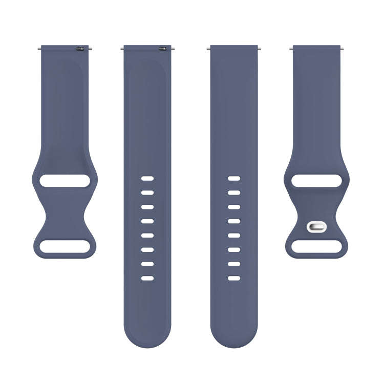 For Amazfit Active L Butterfly 8-shaped Buckle Silicone Watch Band(Blue Grey)