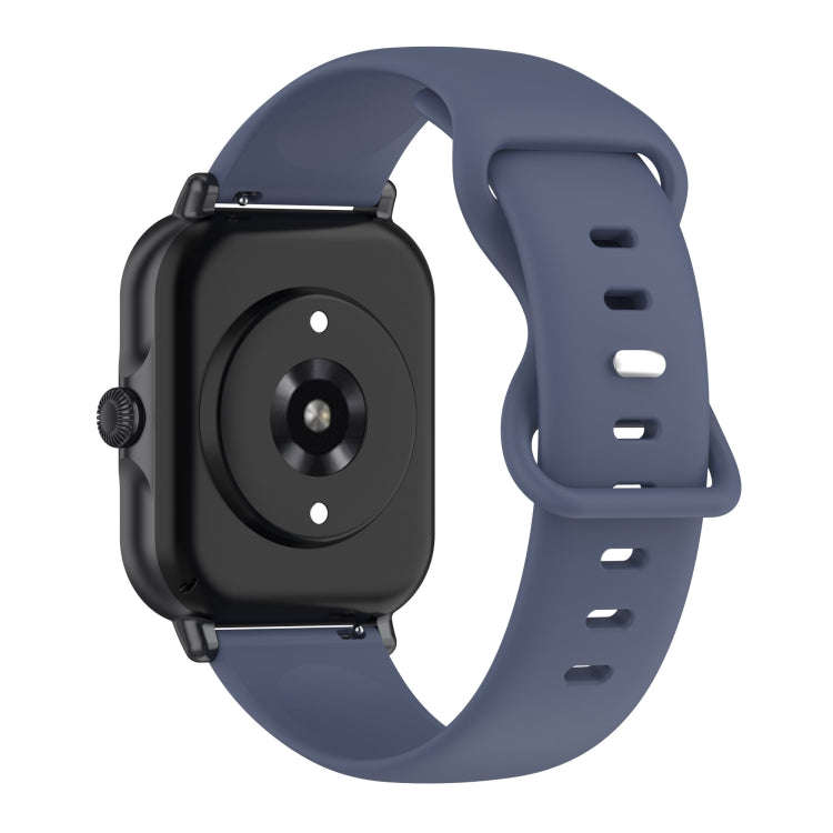 For Amazfit Active L Butterfly 8-shaped Buckle Silicone Watch Band(Blue Grey)