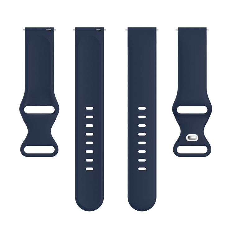 For Amazfit Active L Butterfly 8-shaped Buckle Silicone Watch Band(Navy Blue)