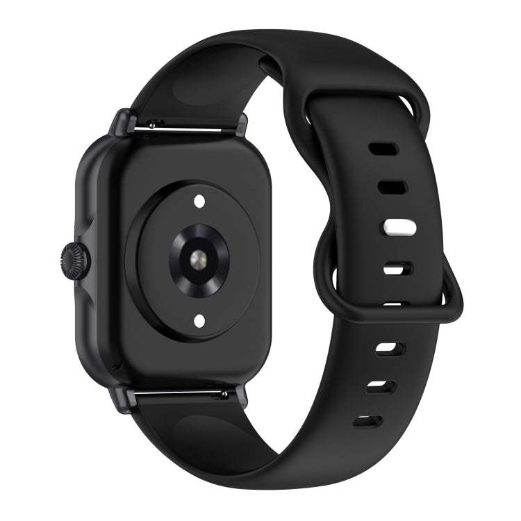 For Amazfit Active L Butterfly 8-shaped Buckle Silicone Watch Band(Black)