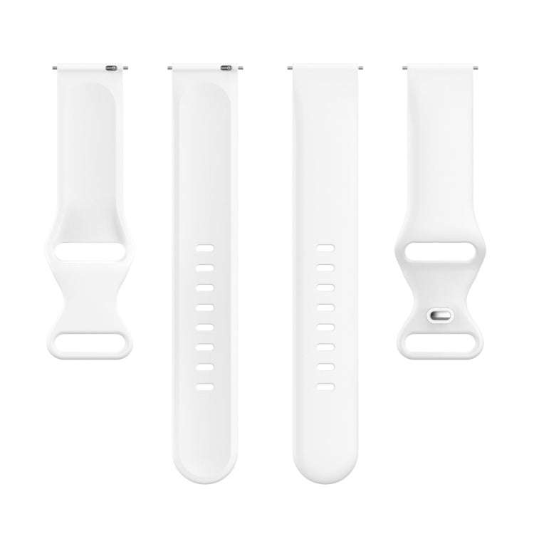 For Amazfit Active L Butterfly 8-shaped Buckle Silicone Watch Band(White)
