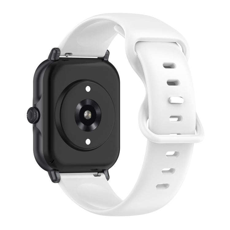 For Amazfit Active L Butterfly 8-shaped Buckle Silicone Watch Band(White)