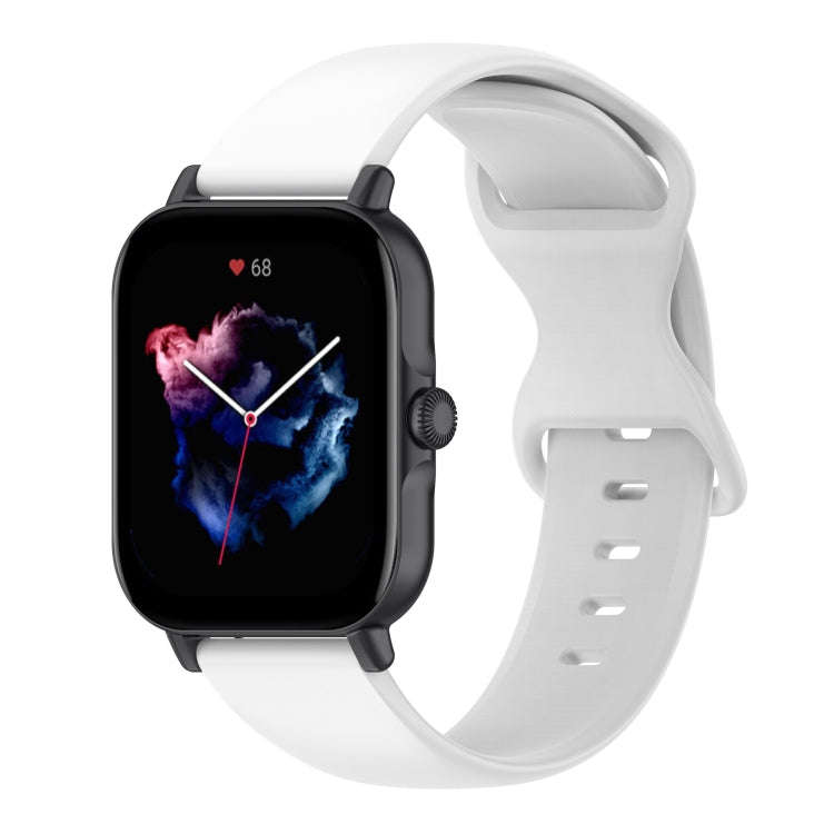 For Amazfit Active S Butterfly 8-shaped Buckle Silicone Watch Band(White)