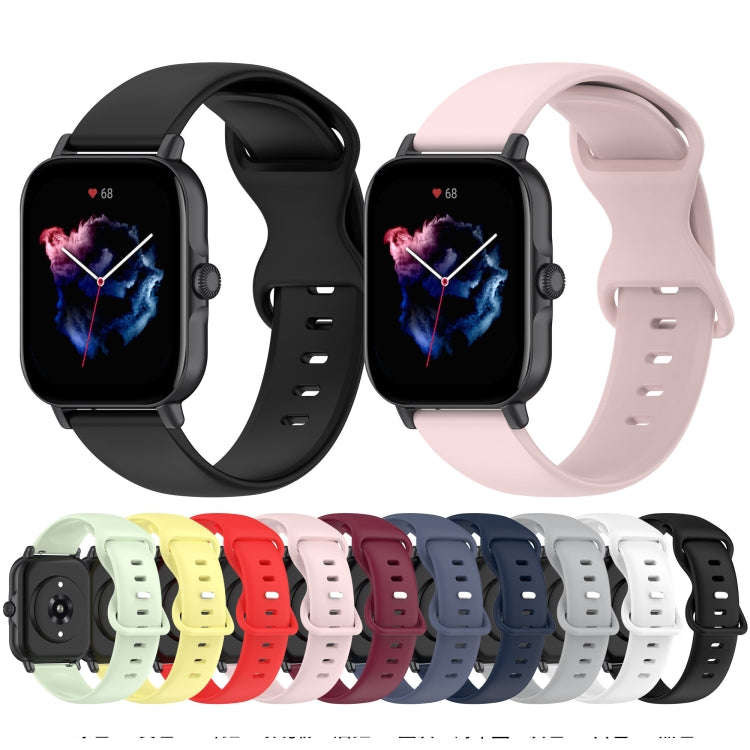 For Amazfit Active S Butterfly 8-shaped Buckle Silicone Watch Band(Navy Blue)