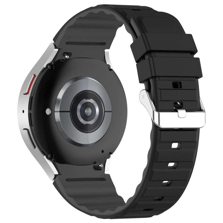 For Samsung Galaxy Watch 6 Two Color Horizontal Silicone Watch Band(Black Grey)