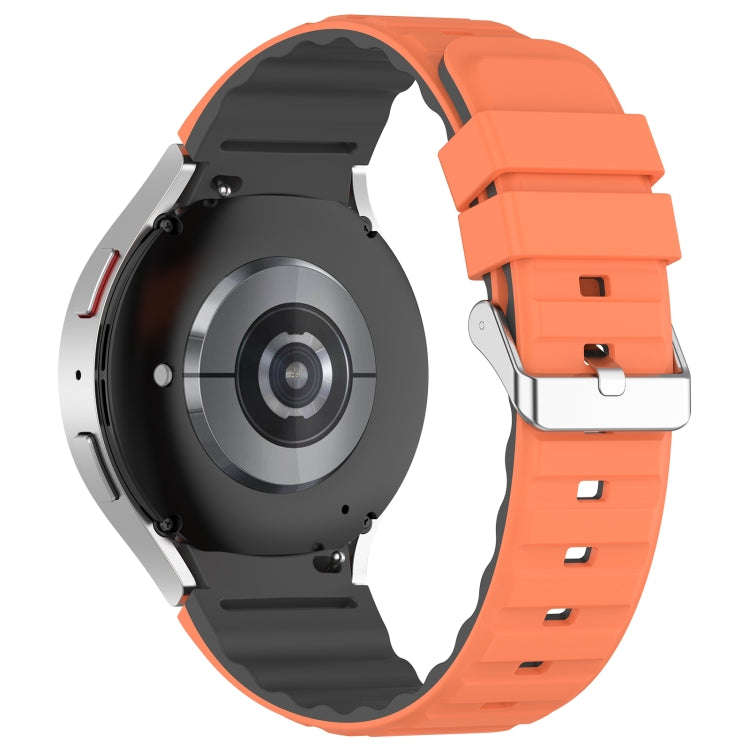 For Samsung Galaxy Watch 5 Pro Two Color Horizontal Silicone Watch Band(Orange Grey)