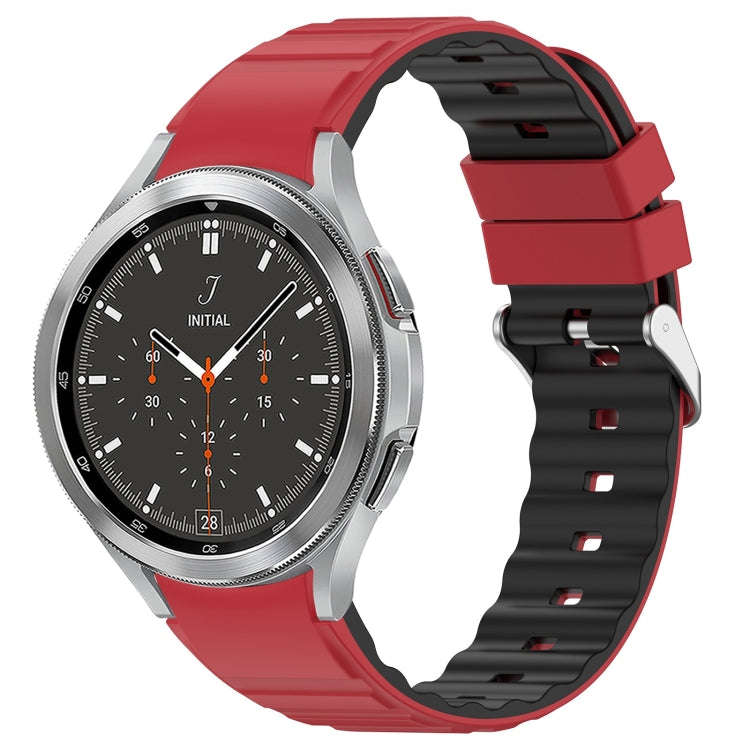 For Samsung Galaxy Watch 4 Two Color Horizontal Silicone Watch Band(Red Black)