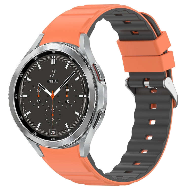 For Samsung Galaxy Watch 4 Two Color Horizontal Silicone Watch Band(Orange Grey)