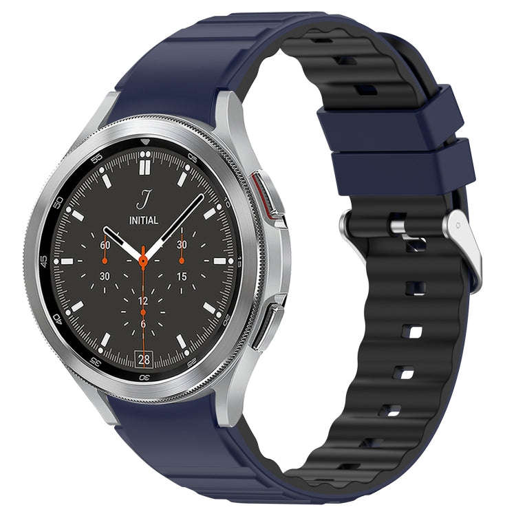 For Samsung Galaxy Watch 4 Two Color Horizontal Silicone Watch Band(Blue Black)