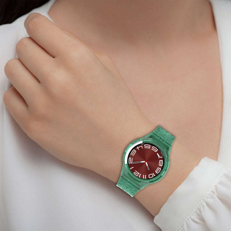 For Samsung Galaxy Watch6 Classic 43mm  R950 Glacier TPU Integrated Watch Band(Green)