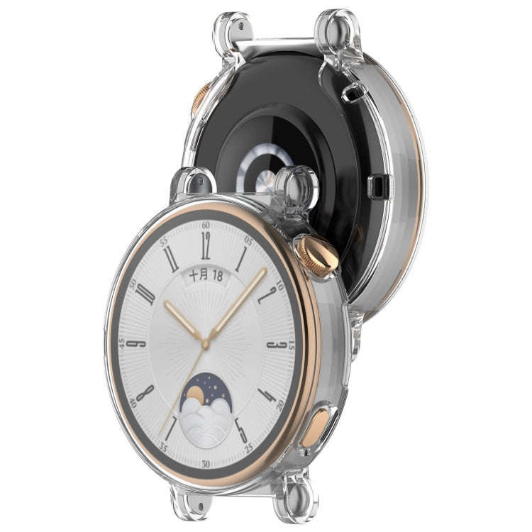For Huawei Watch GT4 41mm Full Coverage TPU Electroplated Watch Protective Case(Transparent White)