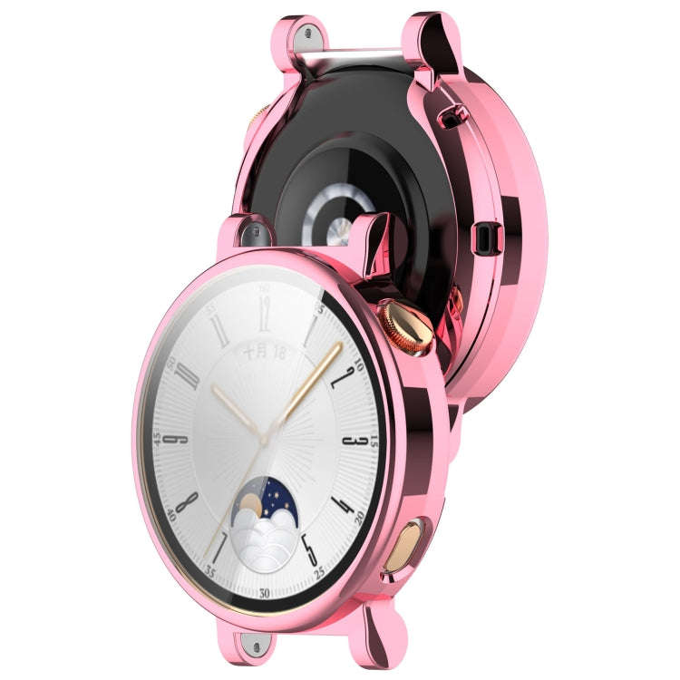 For Huawei Watch GT4 41mm Full Coverage TPU Electroplated Watch Protective Case(Pink)