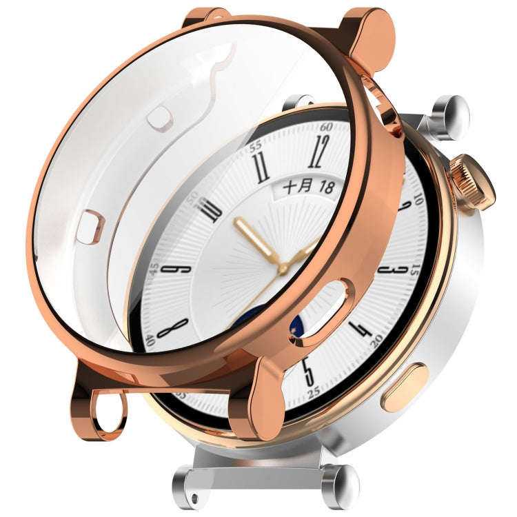 For Huawei Watch GT4 41mm Full Coverage TPU Electroplated Watch Protective Case(Rose Gold)