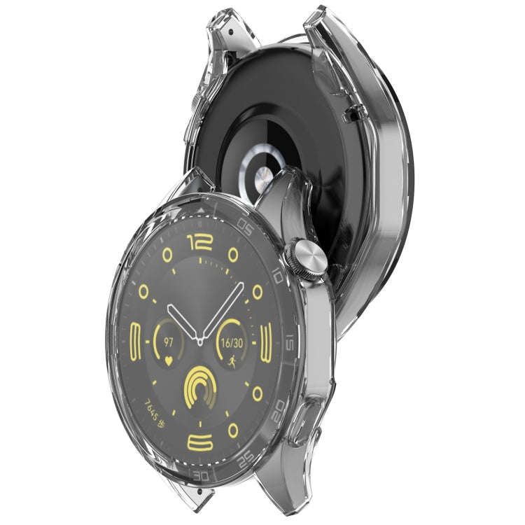 For Huawei Watch GT4 46mm Full Coverage TPU Electroplated Watch Protective Case(Transparent White)