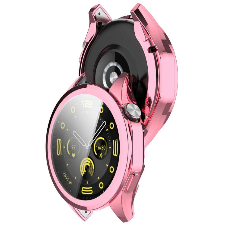 For Huawei Watch GT4 46mm Full Coverage TPU Electroplated Watch Protective Case(Pink)