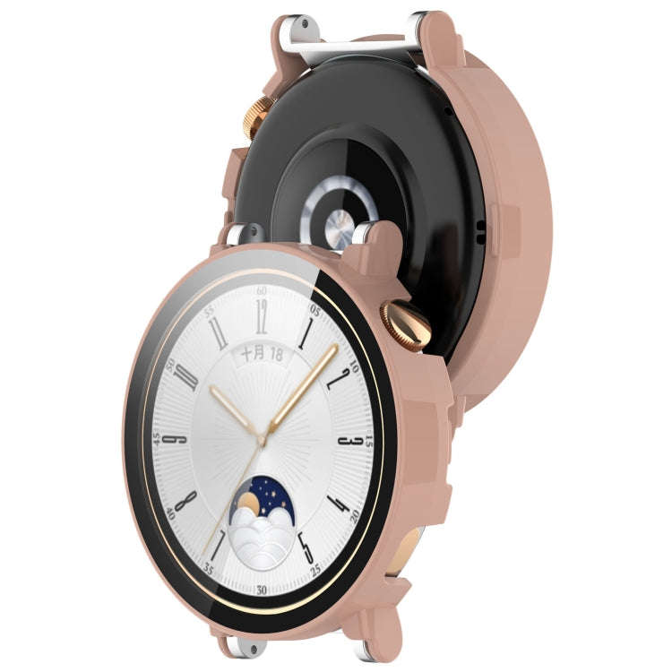 For Huawei Watch GT4 41mm PC+Tempered Glass Integrated Smart Watch Case(Pink)