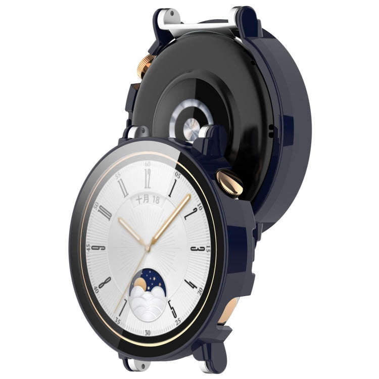 For Huawei Watch GT4 41mm PC+Tempered Glass Integrated Smart Watch Case(Blue)