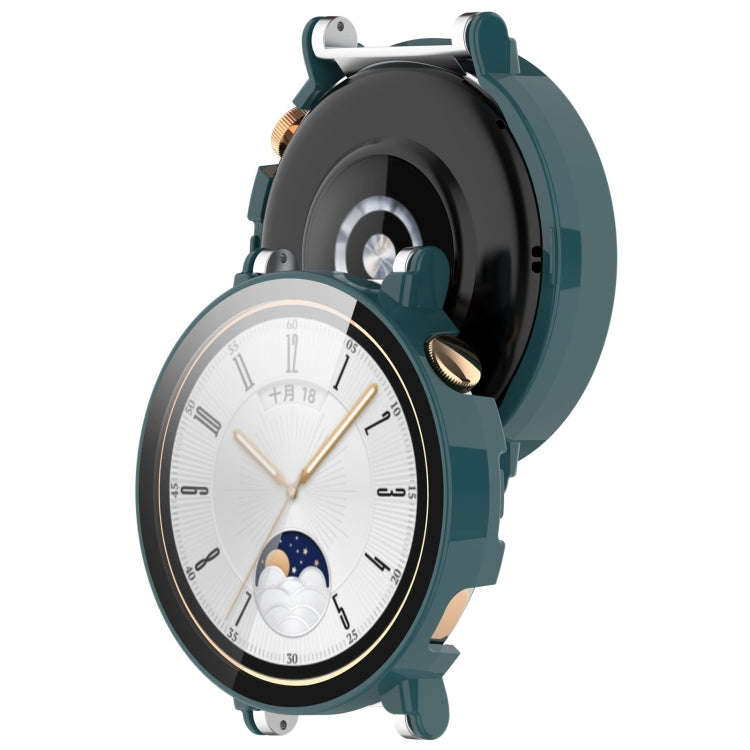 For Huawei Watch GT4 41mm PC+Tempered Glass Integrated Smart Watch Case(Green)