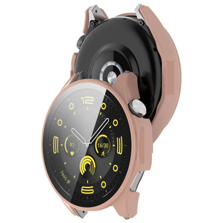 For Huawei Watch GT4 46mm PC+Tempered Glass Integrated Smart Watch Case(Pink)