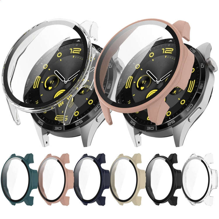 For Huawei Watch GT4 46mm PC+Tempered Glass Integrated Smart Watch Case(Ivory White)