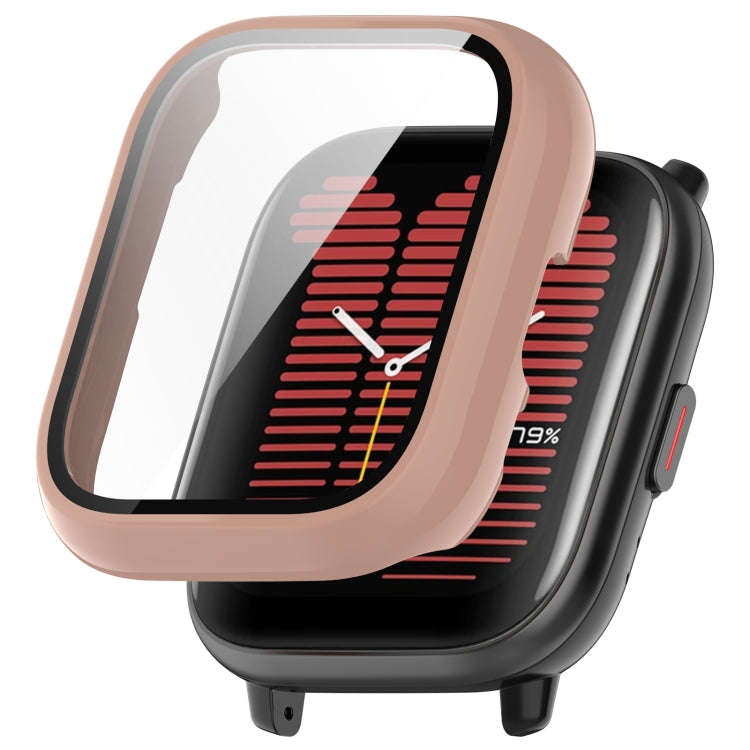 For Amazfit Aactive PC Integrated Tempered Glass Watch Case(Pink)